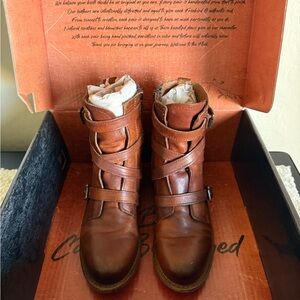 Freebird Raine Handmade Leather Ankle Boots in Cognac